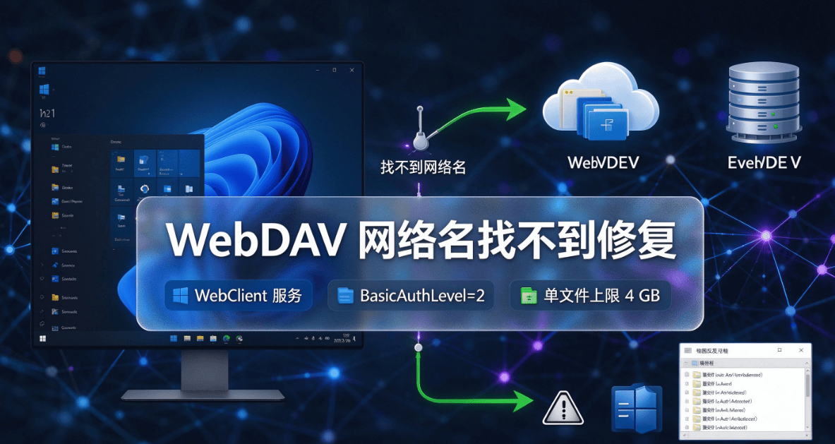 Win11挂载WebDAV提示“找不到网络名”的解决办法